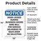 Signmission Door Locked During Business Hours, 10 in W x Rectangle, Plastic OS-2PACK-NS-P-1014-V-11492 - alternate 4
